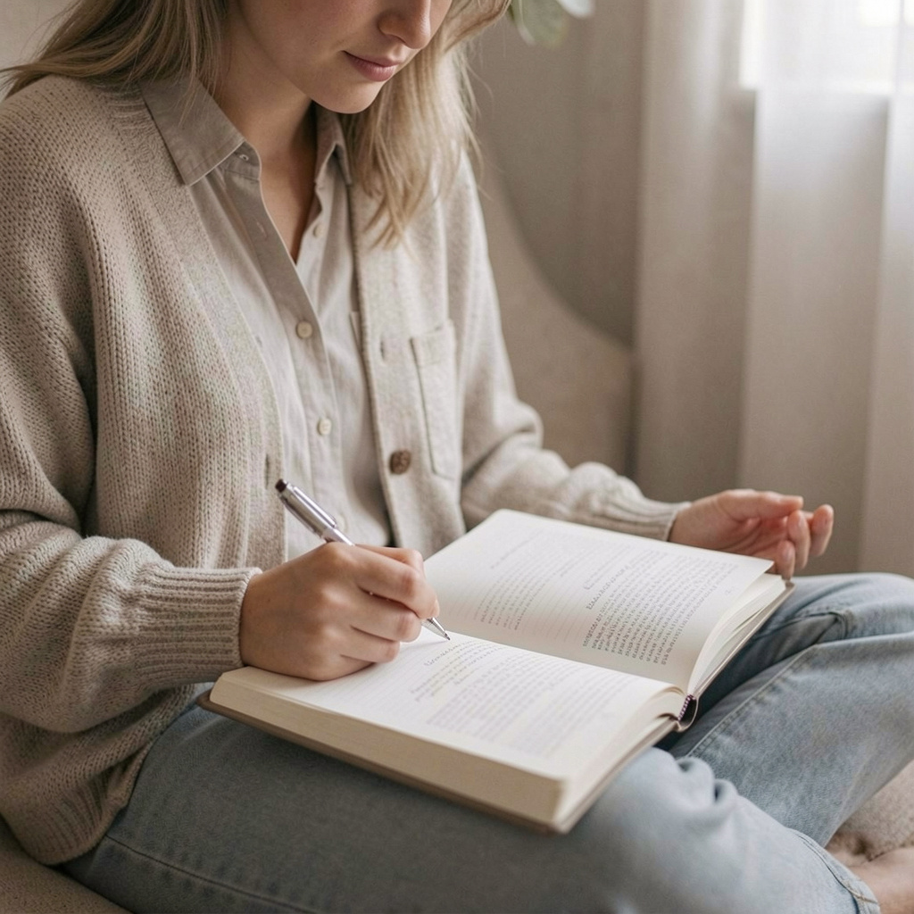 Person practicing self-awareness techniques
